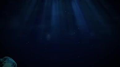 深海荧光蓝色水母海洋元素动画模板视频的预览图